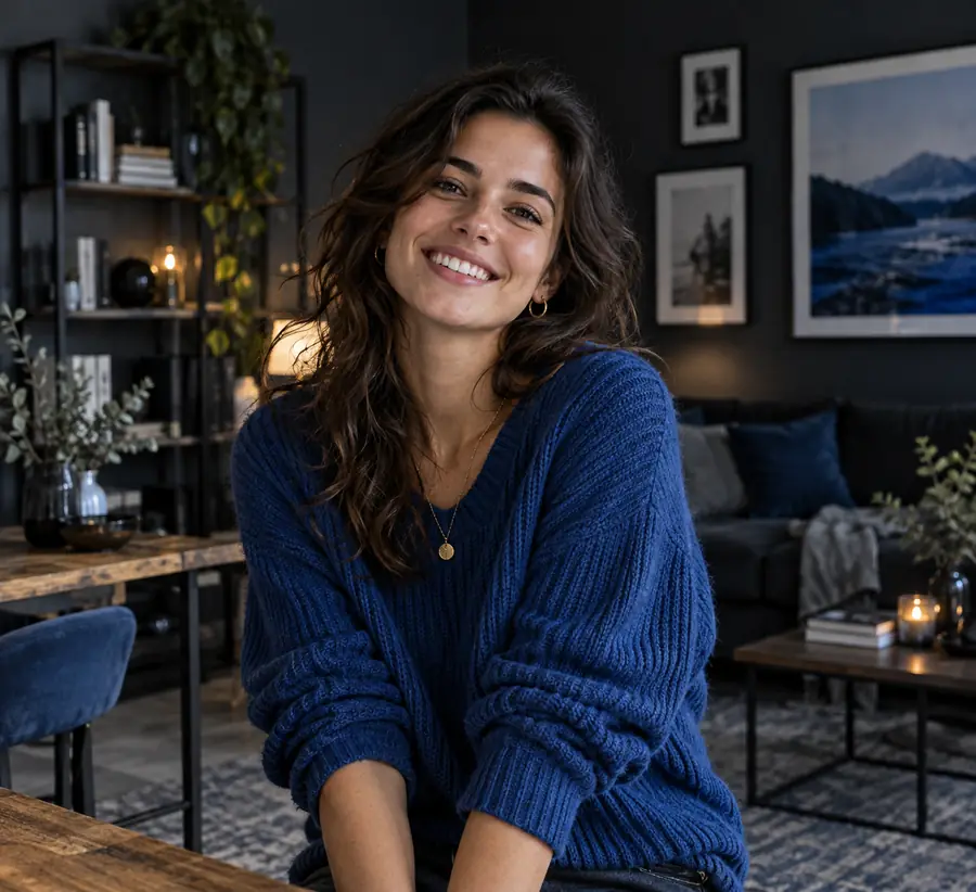 Smiling person photographed with a visible background