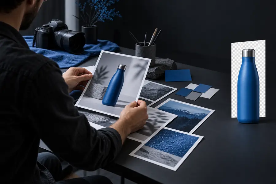 Porträtmotiv vom fotografierten Hintergrund getrennt